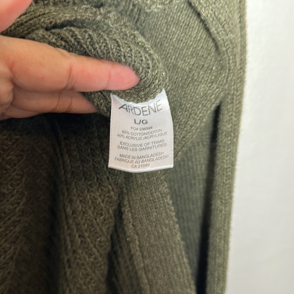 Ardene Knit Tunic with Elbow Patches Size LG Army Green - Picture 3 of 3